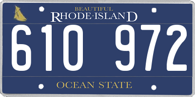 RI license plate 610972
