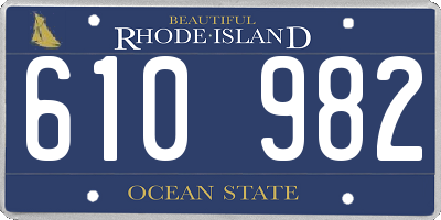 RI license plate 610982