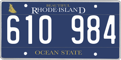 RI license plate 610984
