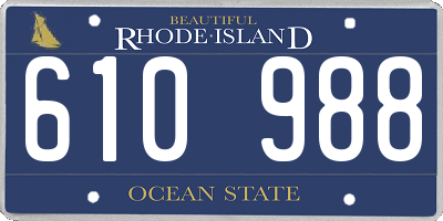 RI license plate 610988