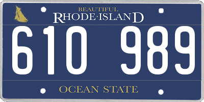 RI license plate 610989