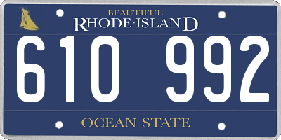 RI license plate 610992