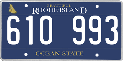 RI license plate 610993