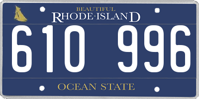 RI license plate 610996