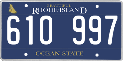 RI license plate 610997