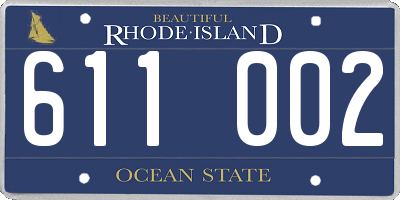 RI license plate 611002