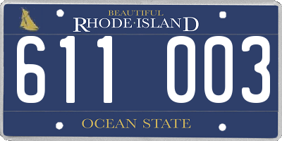RI license plate 611003