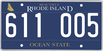 RI license plate 611005