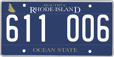 RI license plate 611006