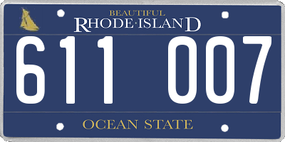 RI license plate 611007