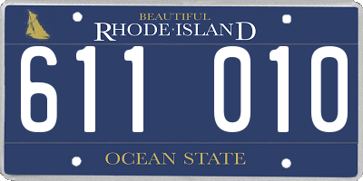 RI license plate 611010