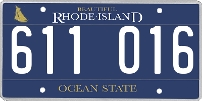 RI license plate 611016