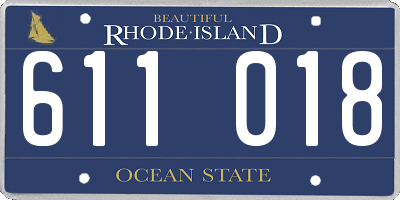 RI license plate 611018