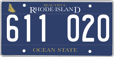 RI license plate 611020