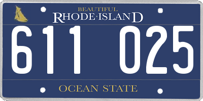 RI license plate 611025