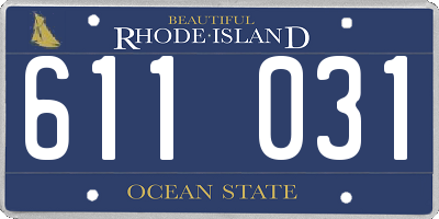 RI license plate 611031