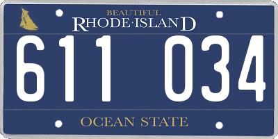 RI license plate 611034