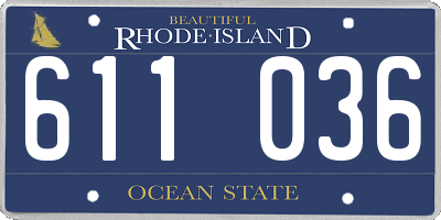 RI license plate 611036