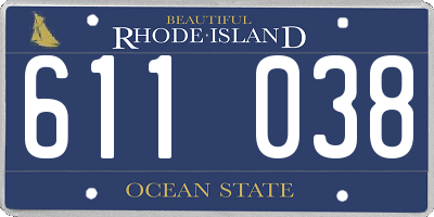 RI license plate 611038