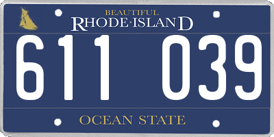 RI license plate 611039