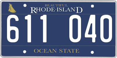 RI license plate 611040