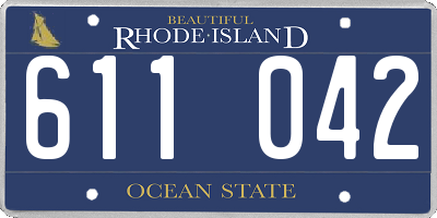 RI license plate 611042