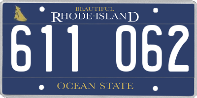 RI license plate 611062