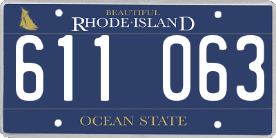 RI license plate 611063