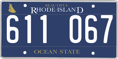 RI license plate 611067
