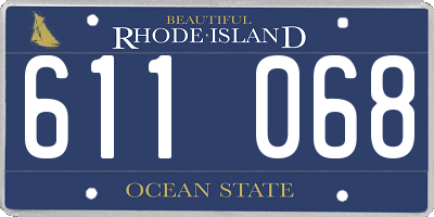 RI license plate 611068