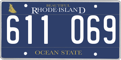 RI license plate 611069