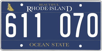 RI license plate 611070