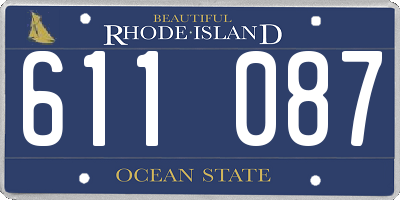 RI license plate 611087