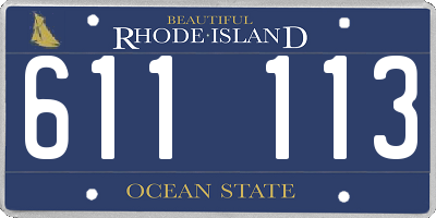 RI license plate 611113