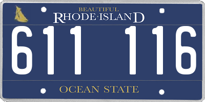RI license plate 611116