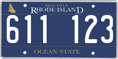 RI license plate 611123