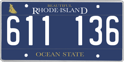 RI license plate 611136