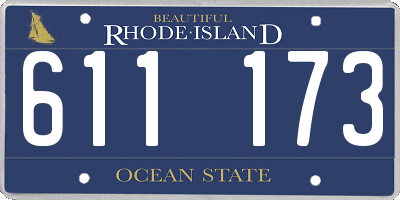 RI license plate 611173