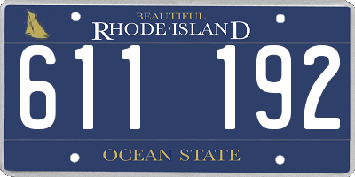RI license plate 611192