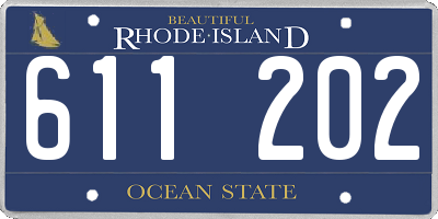 RI license plate 611202