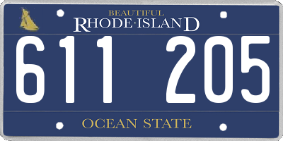 RI license plate 611205