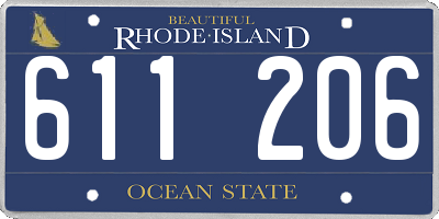 RI license plate 611206