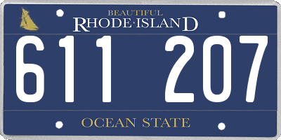 RI license plate 611207