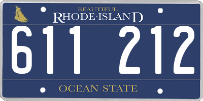 RI license plate 611212
