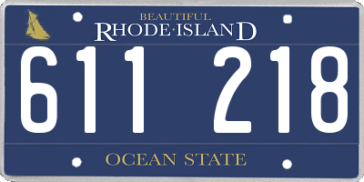 RI license plate 611218