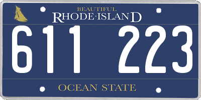 RI license plate 611223