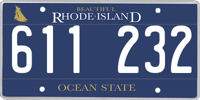 RI license plate 611232