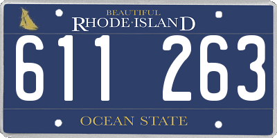RI license plate 611263
