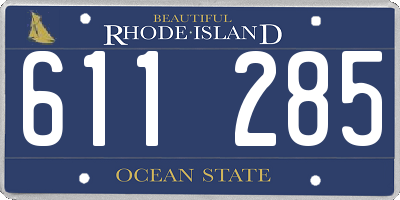 RI license plate 611285