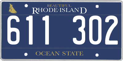 RI license plate 611302